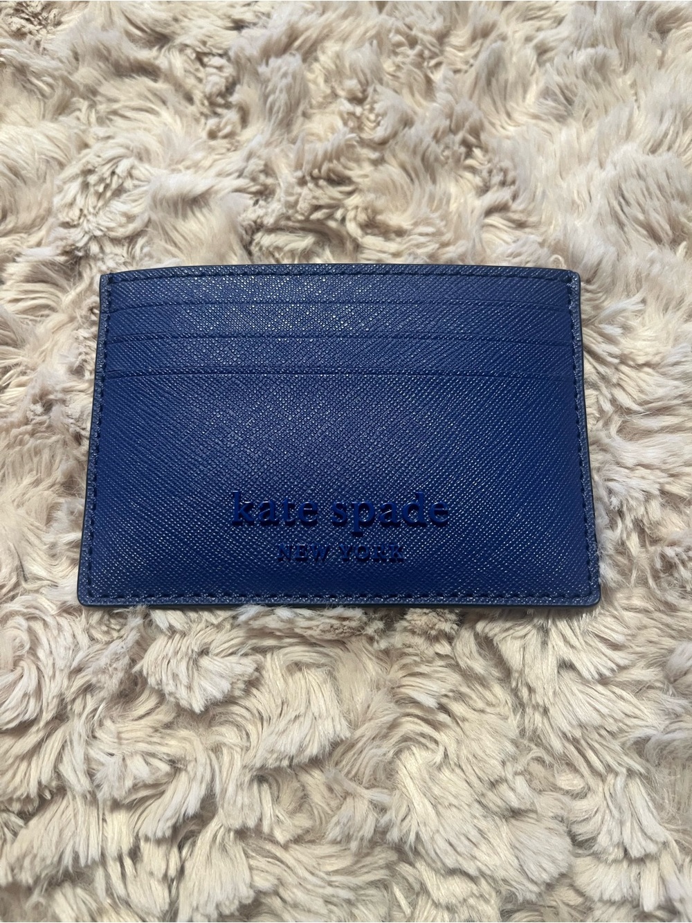 kate spade Navy Saffiano Leather Card Case